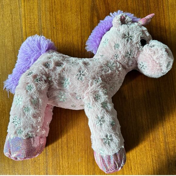 Hug Me Unicorn Plush Pink Purple Snowflakes New Tag 2022 Large Stuffed Animal - Picture 8 of 12
